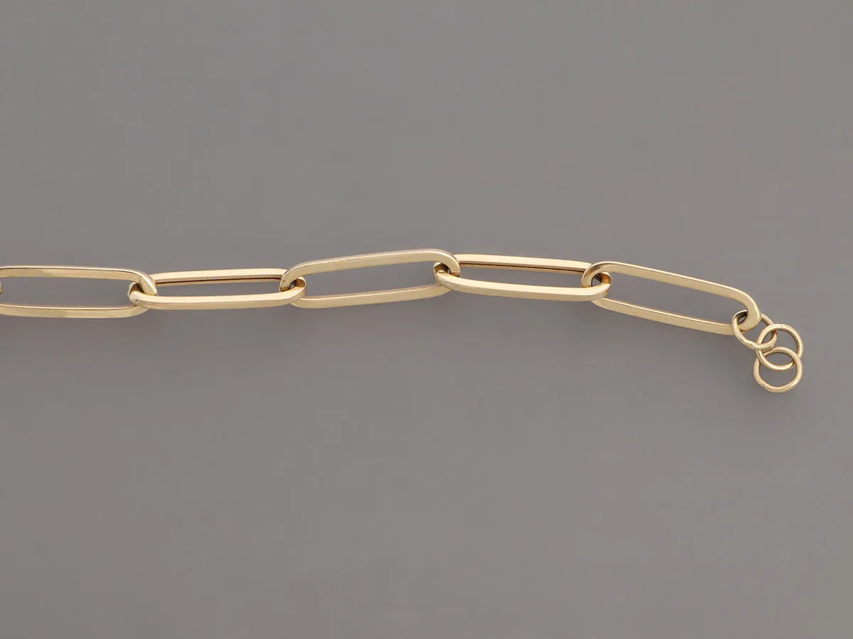 14K Yellow Gold Paperclip Link Bracelet