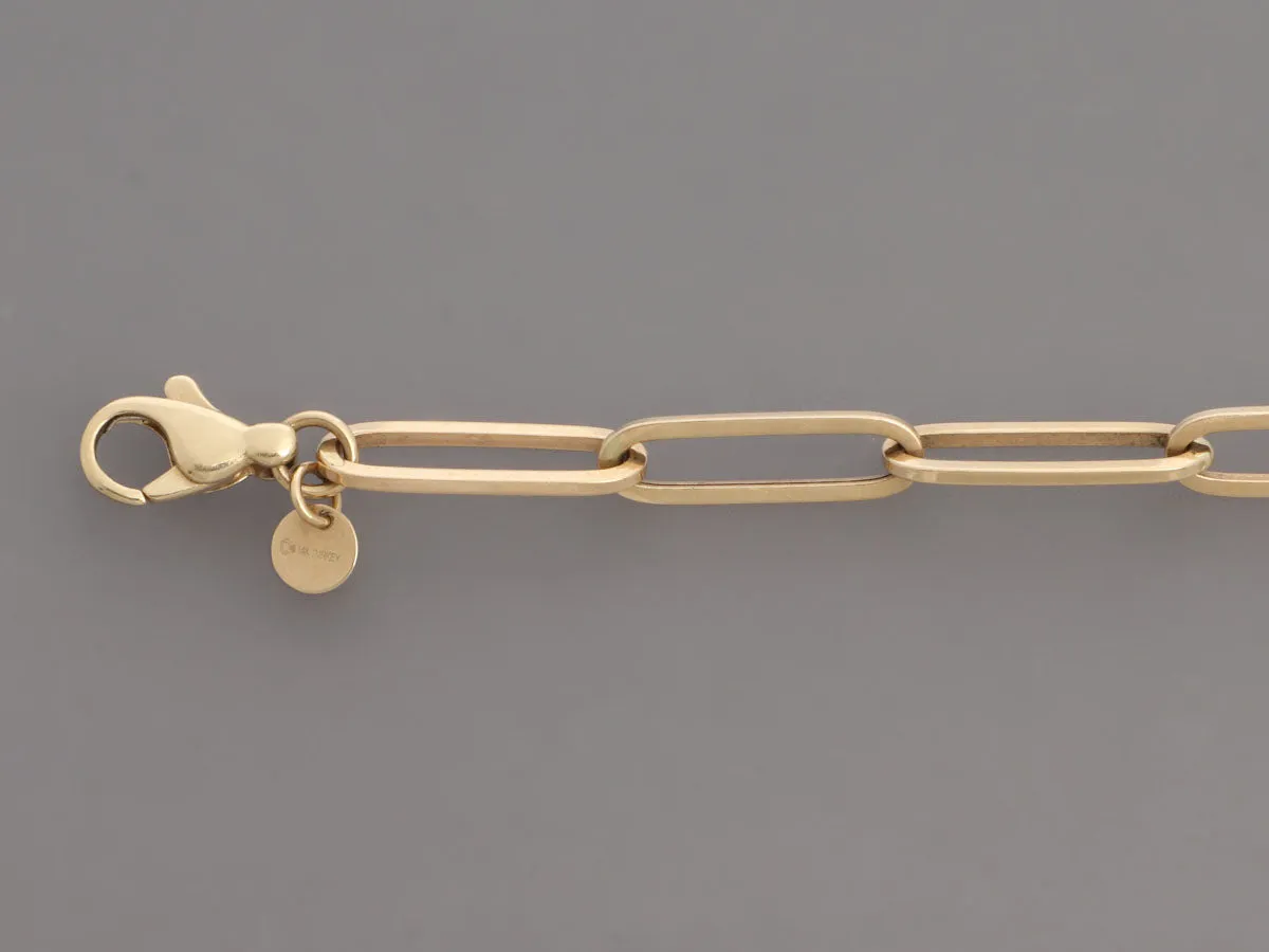 14K Yellow Gold Paperclip Link Bracelet