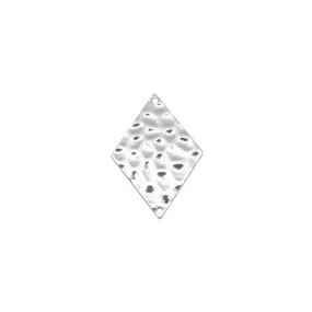 26mm Rhodium Plated Hammered Diamond Shape Connector