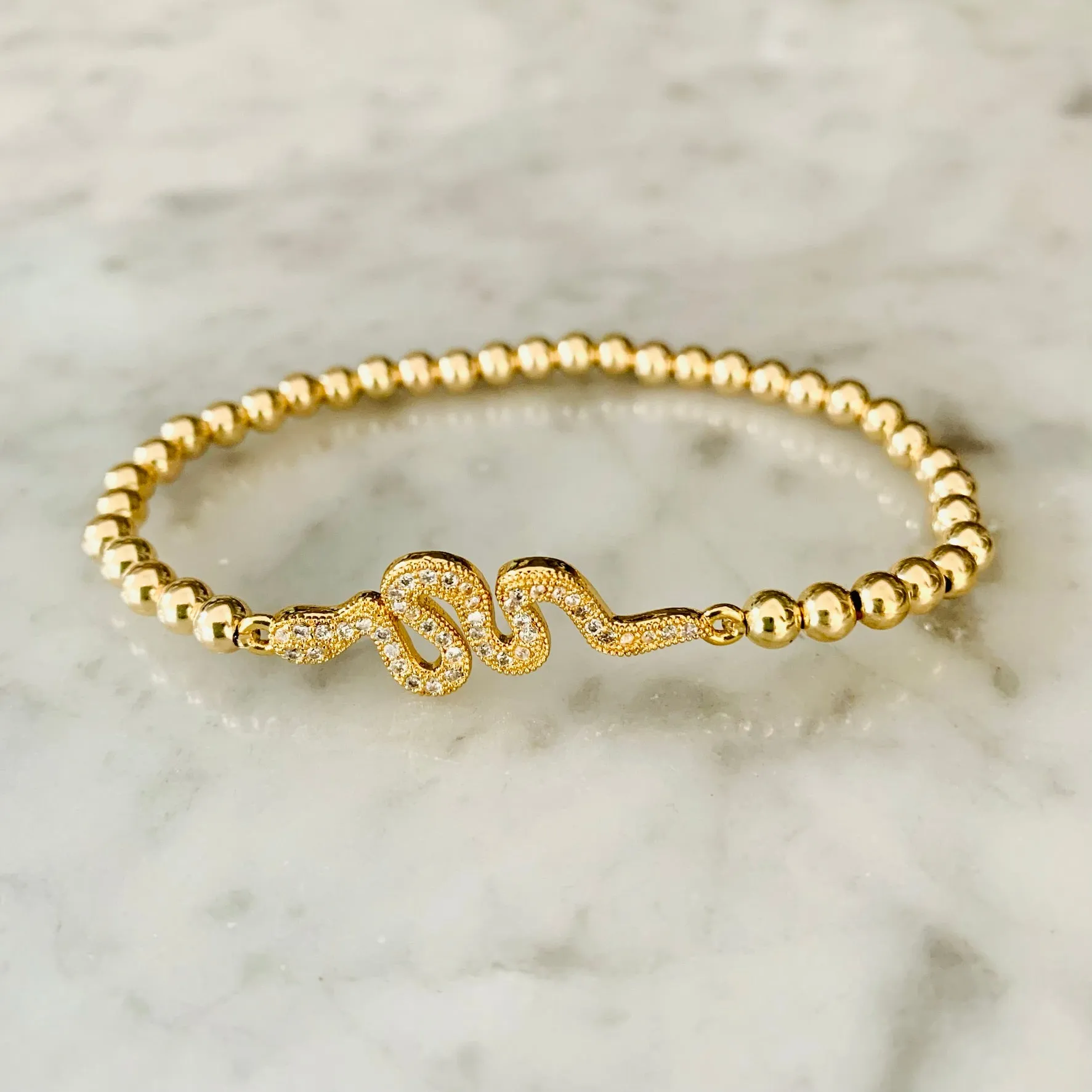 4mm Beaded "SNAKE" Bracelet