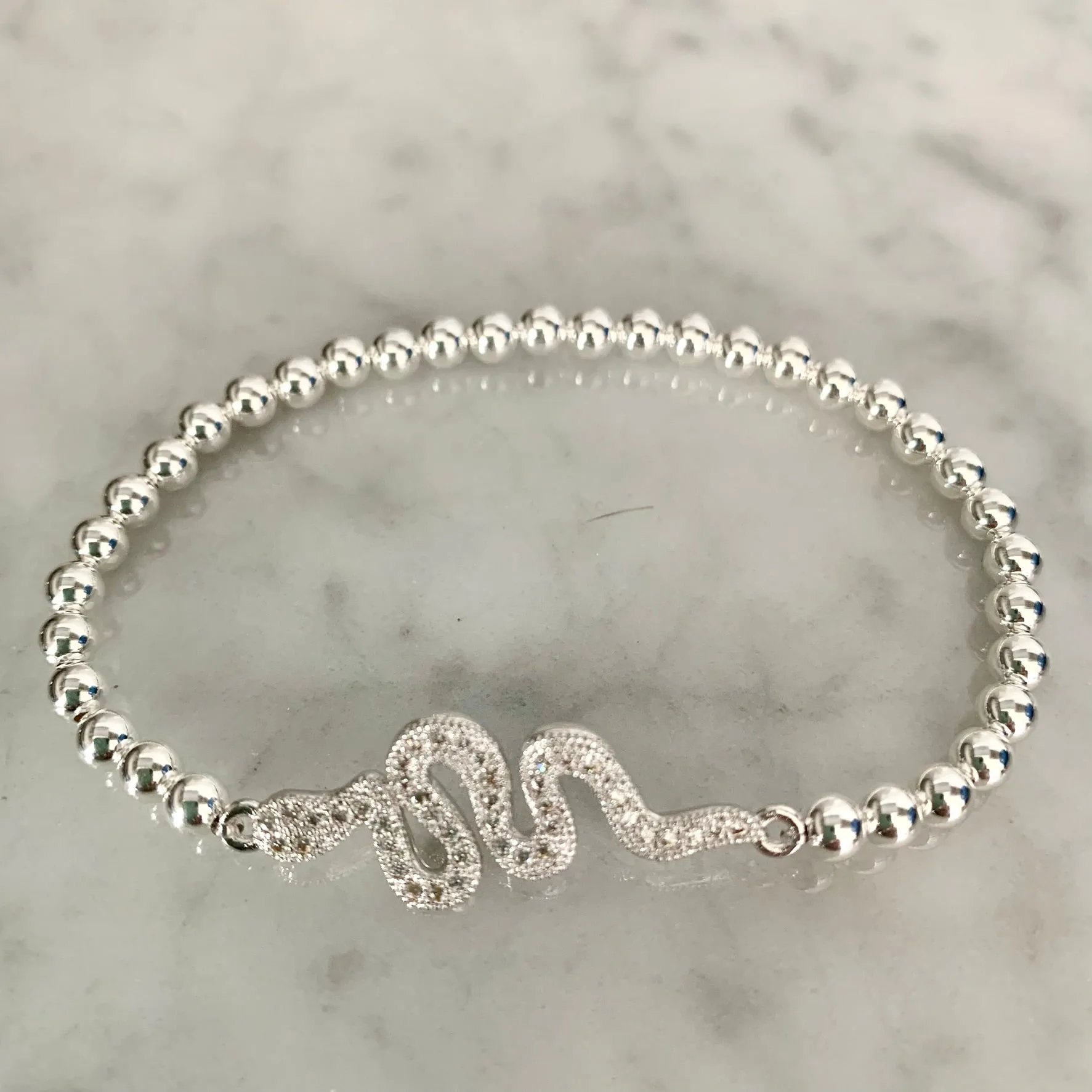 4mm Beaded "SNAKE" Bracelet