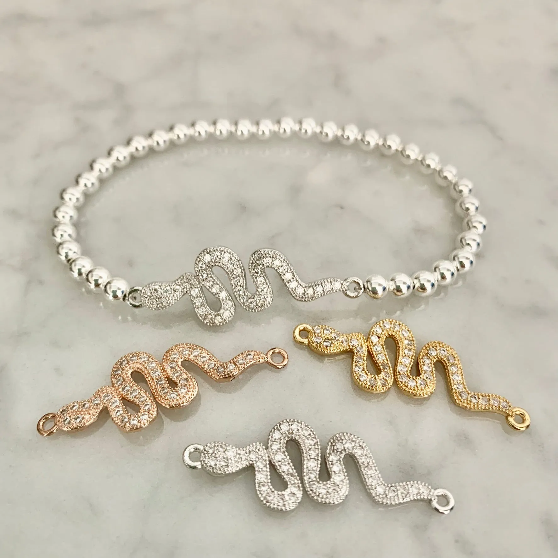 4mm Beaded "SNAKE" Bracelet