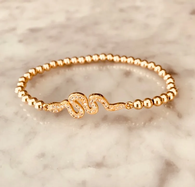 4mm Beaded "SNAKE" Bracelet