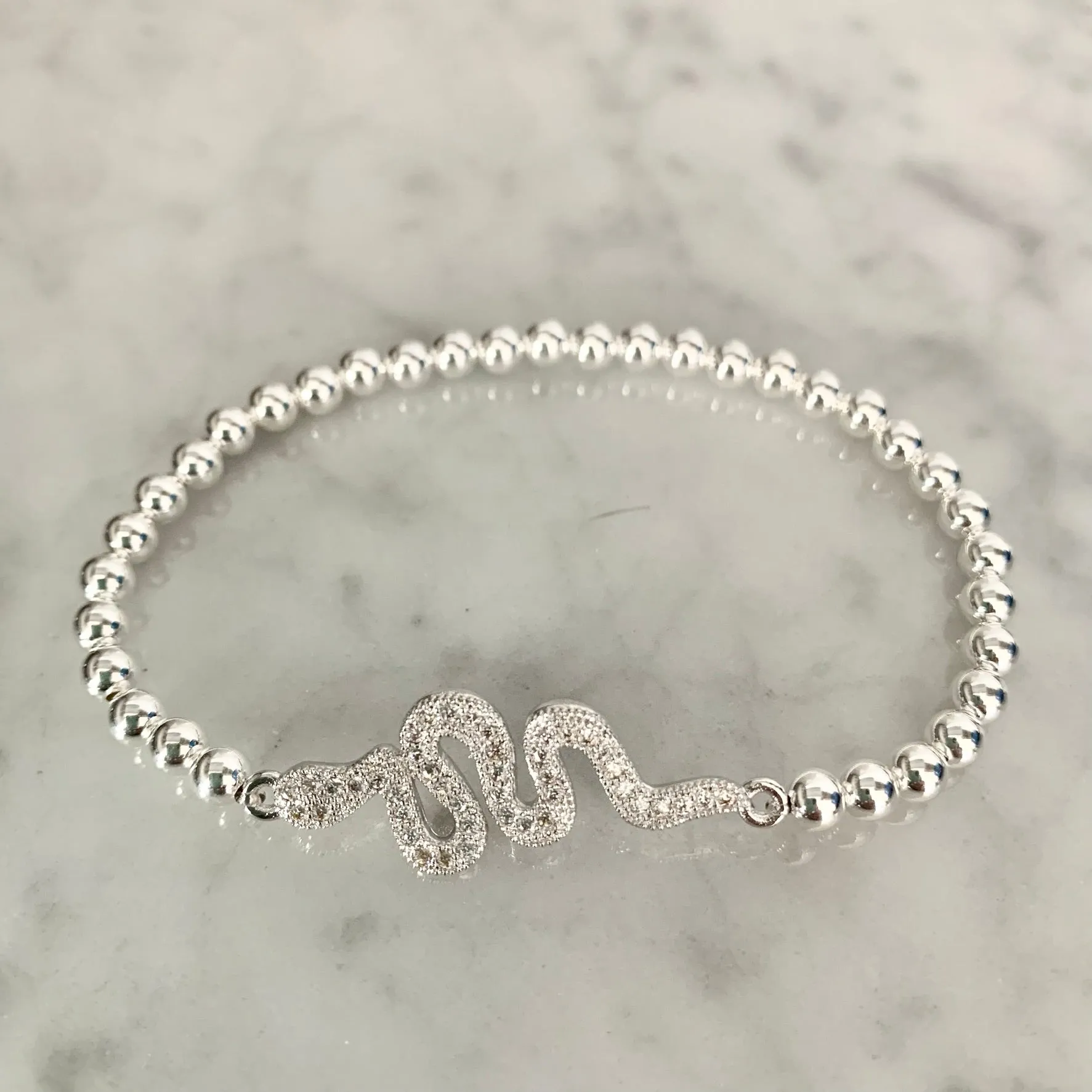 4mm Beaded "SNAKE" Bracelet