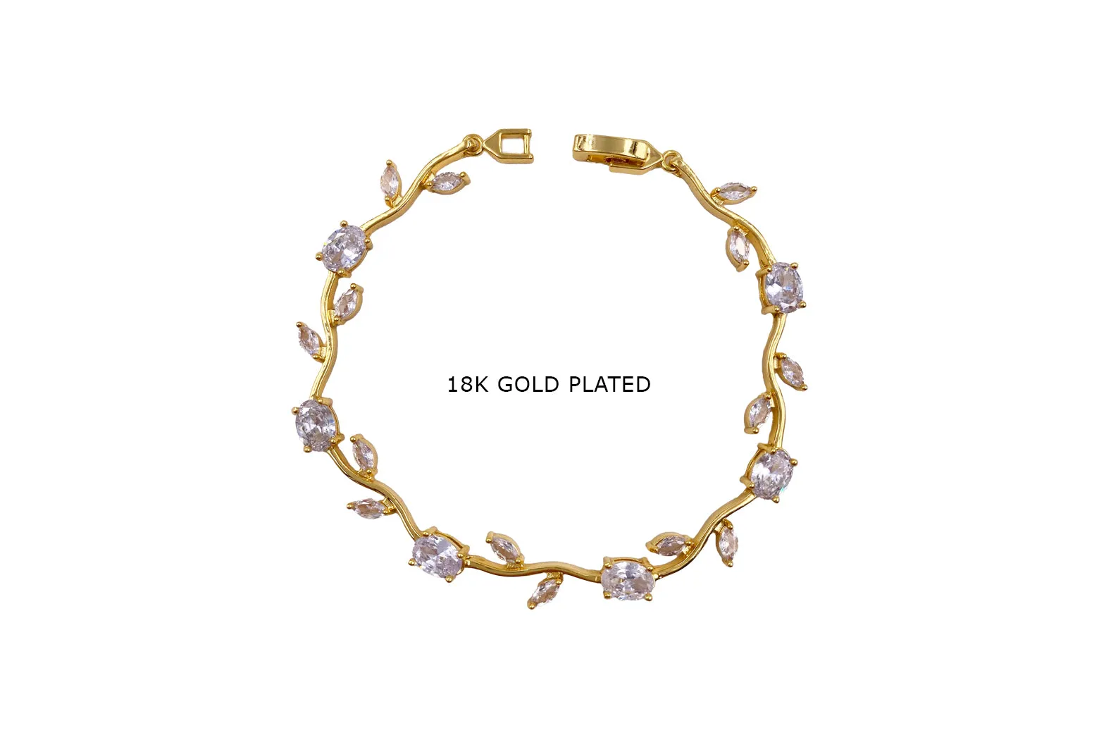 BB2011 1Cubic Zirconia Vine Flower Bracelet