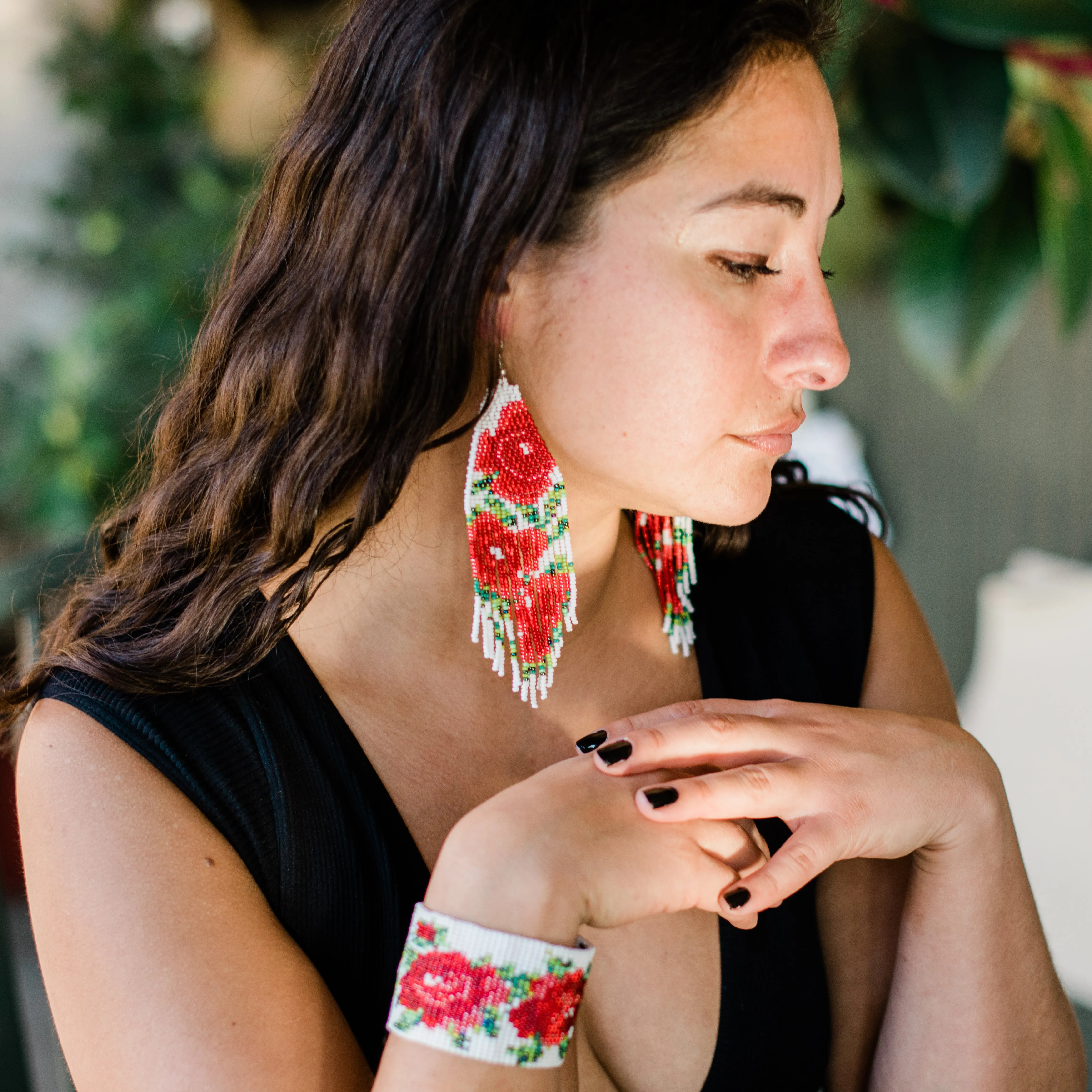 Beaded Rose Bracelet
