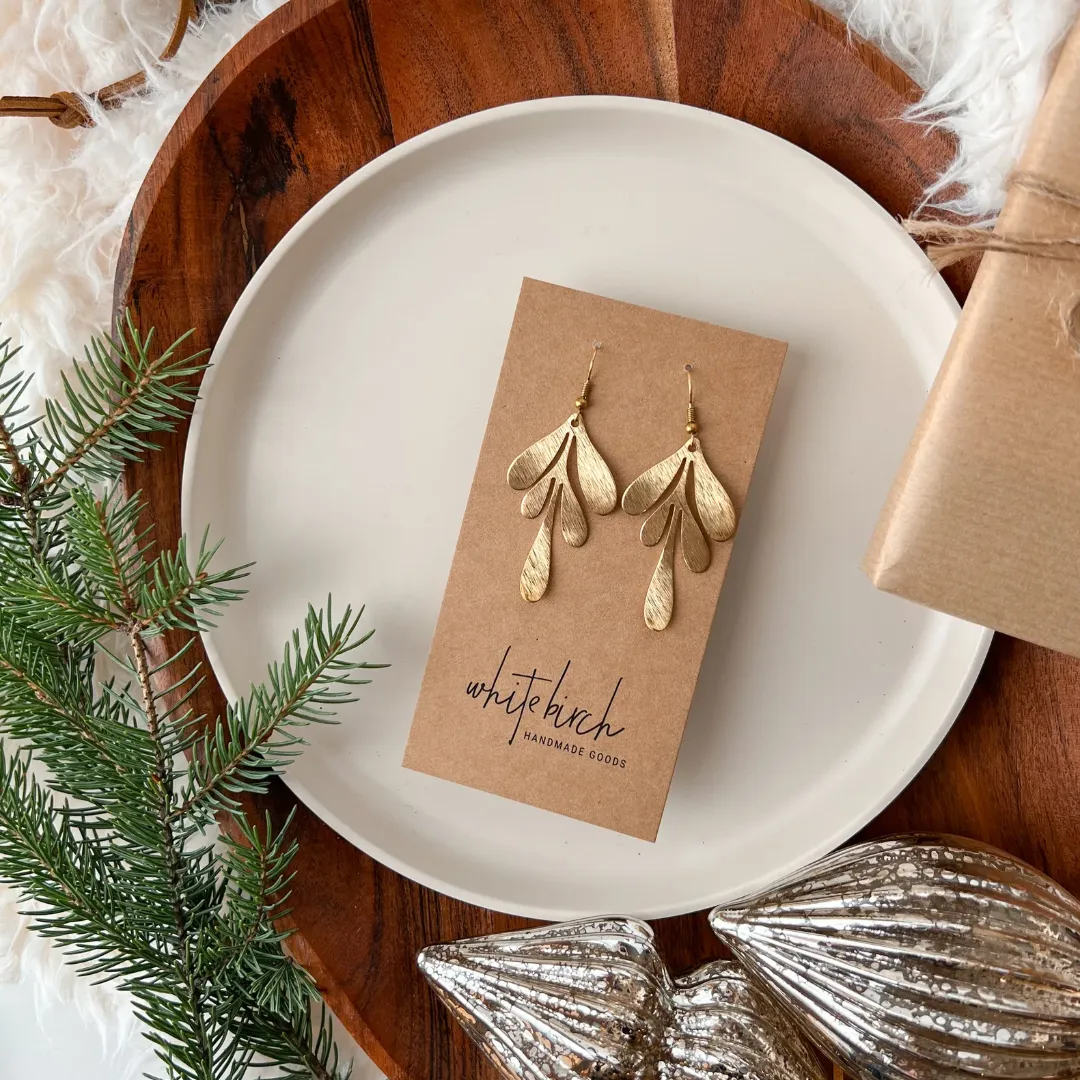 Brass Leaf Earrings