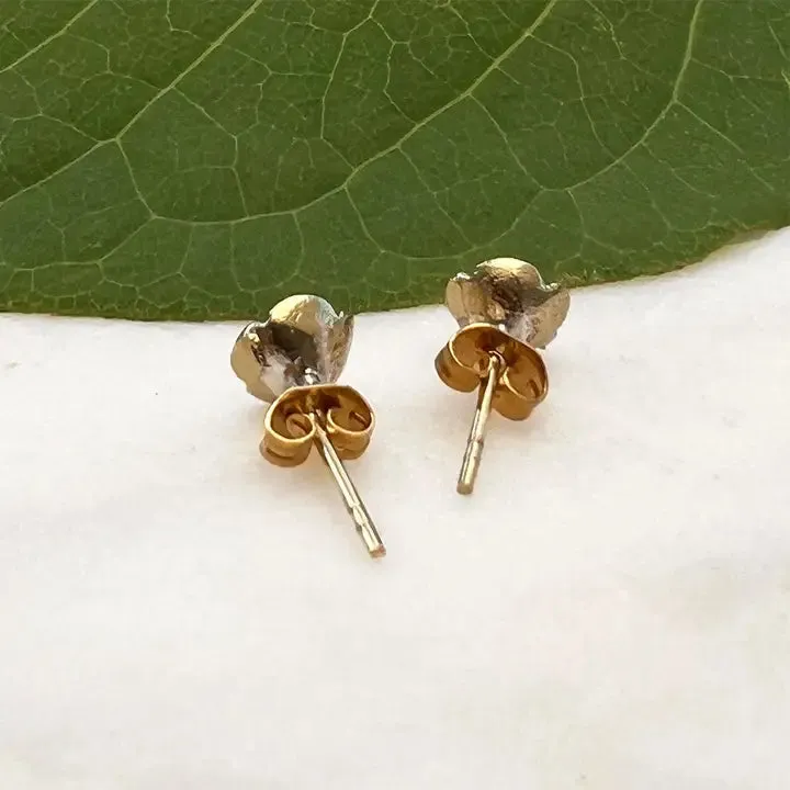 Brass Rose Stud Earrings