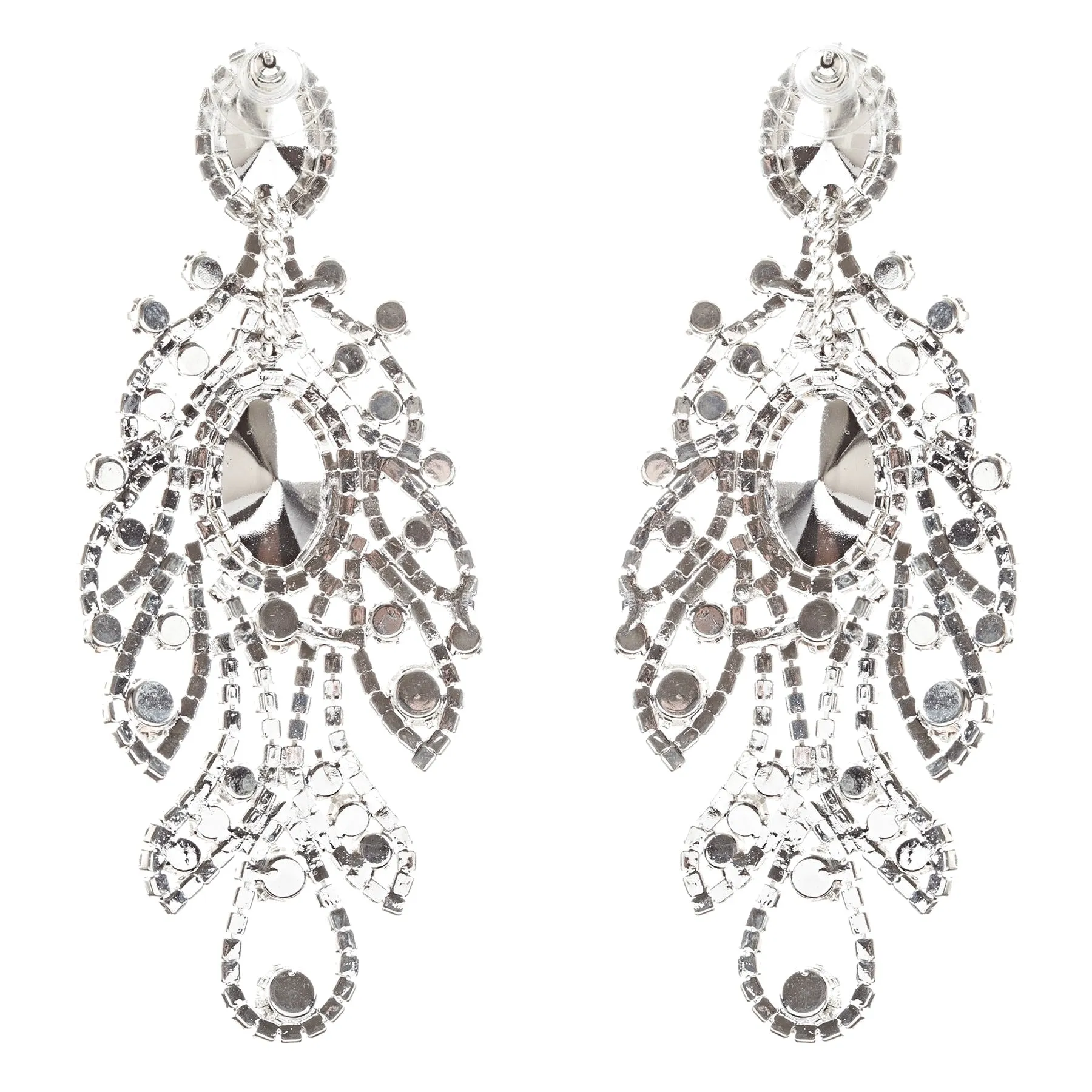 Bridal Wedding Jewelry Crystal Rhinestone Precisely Crafted Necklace E716 Silver
