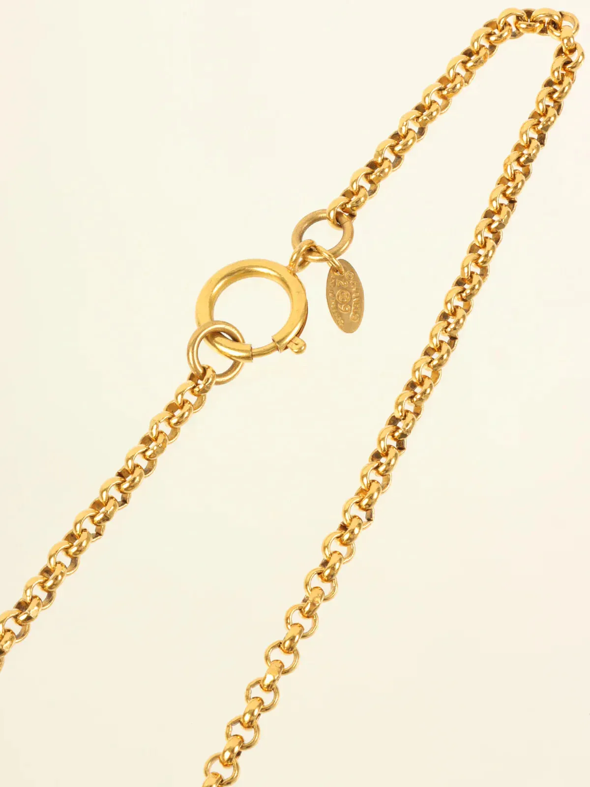 CHANEL 1994 Made Round Cc Mark Necklace Gold