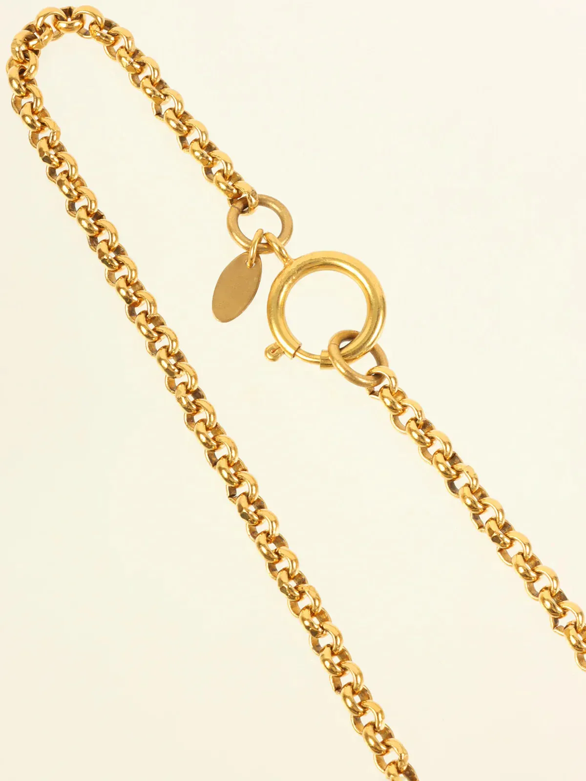 CHANEL 1994 Made Round Cc Mark Necklace Gold