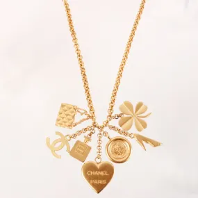 CHANEL 1995 Made Cc Mark Motif Swing Necklace