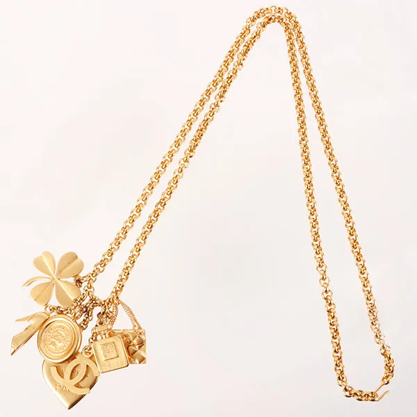 CHANEL 1995 Made Cc Mark Motif Swing Necklace