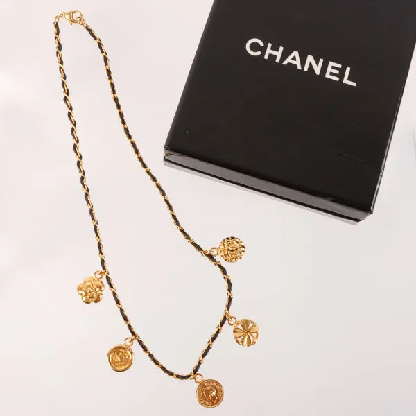 CHANEL 1996 Made Mini Cc Mark Multi Charm Necklace Black