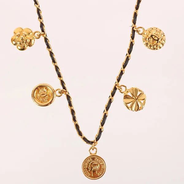 CHANEL 1996 Made Mini Cc Mark Multi Charm Necklace Black