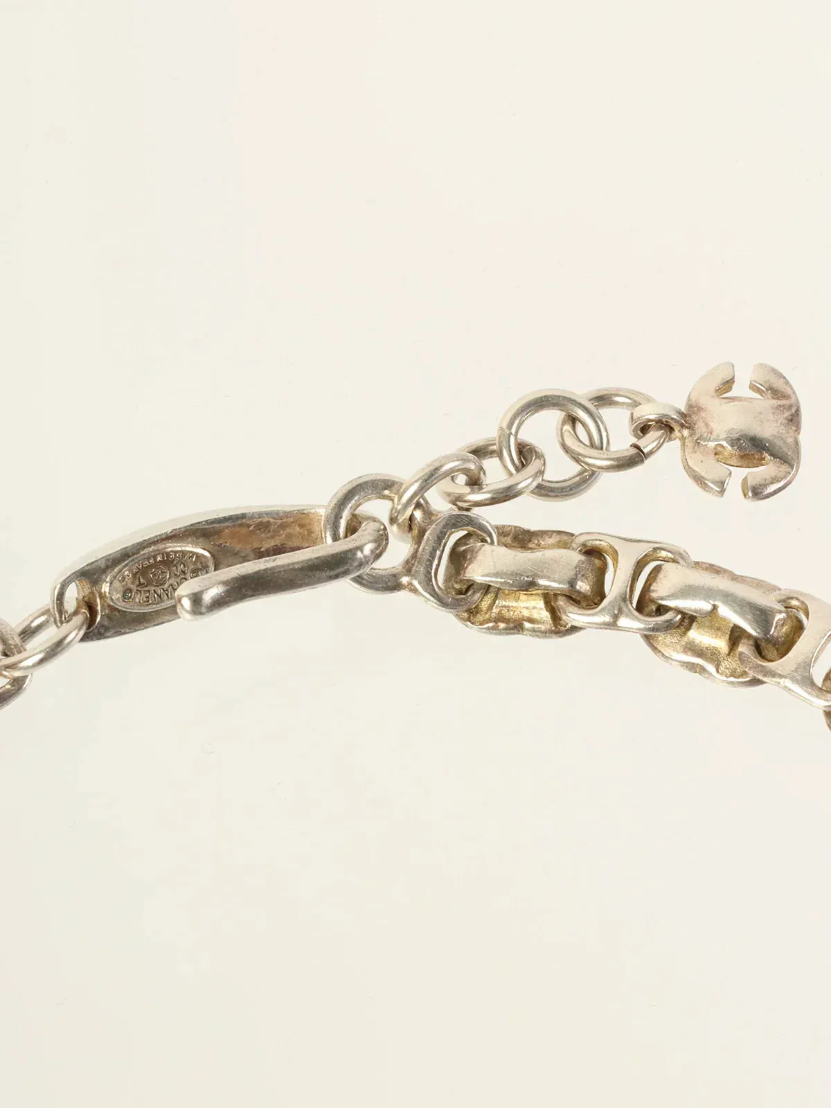 CHANEL 2000 Made Cc Mark Chain Necklace Silver