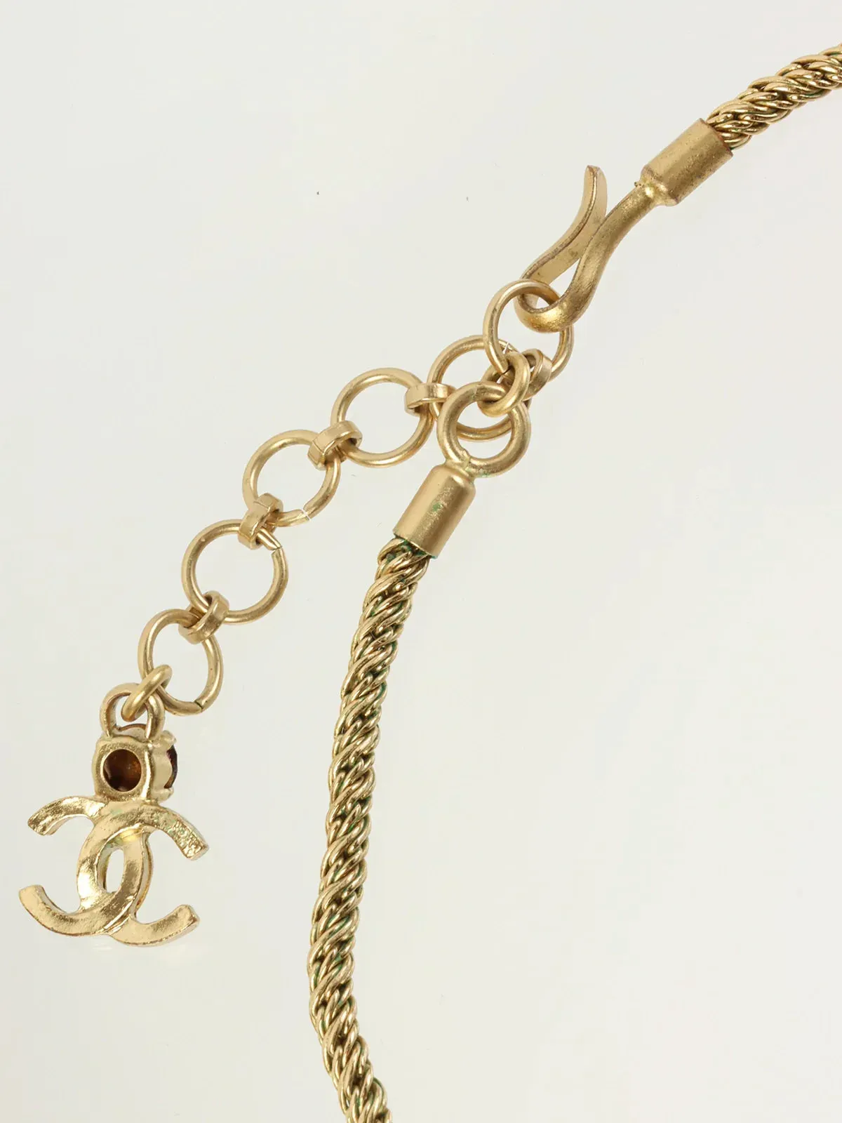 CHANEL 2001 Made Gripoix Pearl Design Necklace Gold/Multi