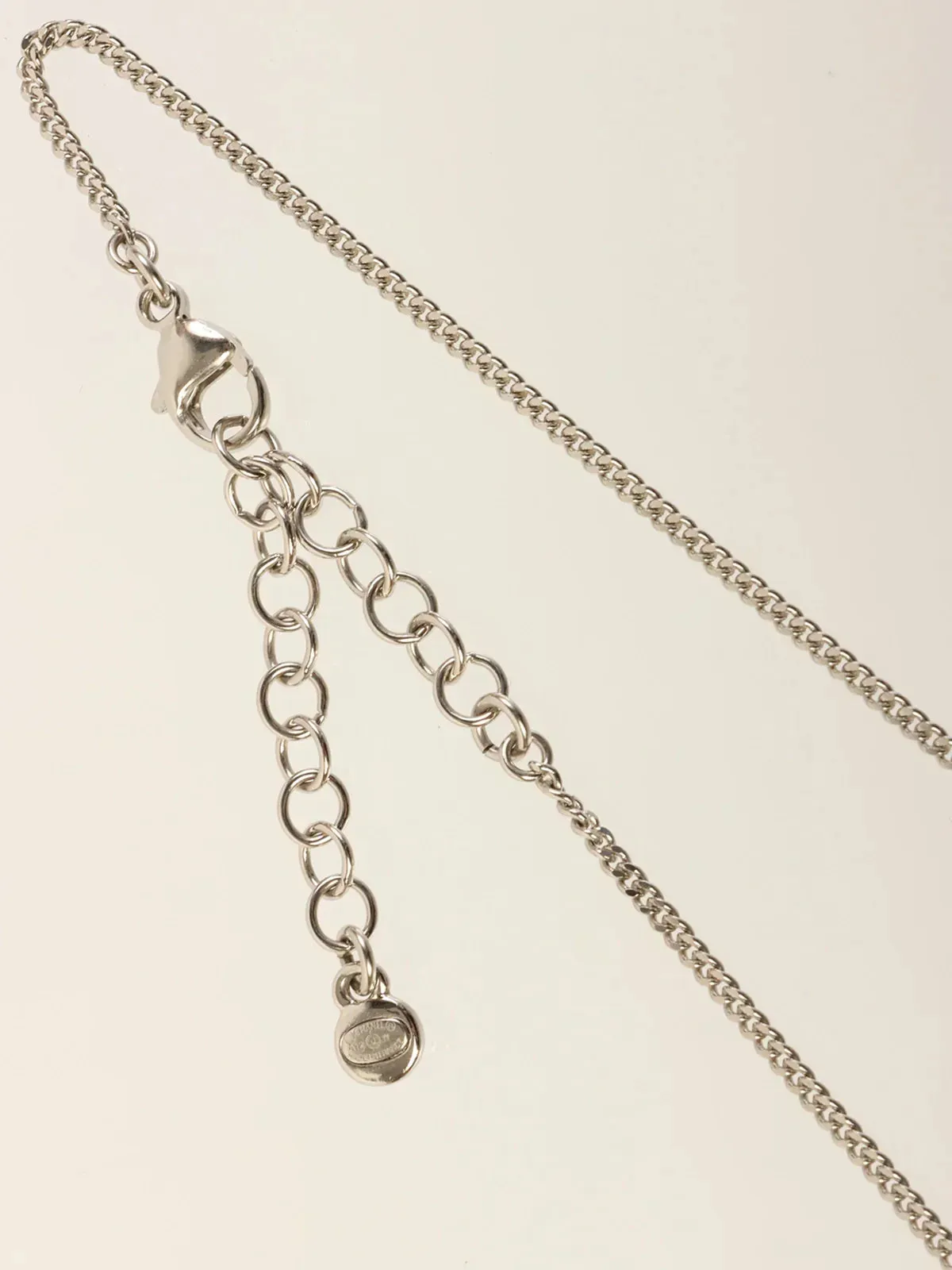 CHANEL 2012 Made Rhinestone Diamond Motif Cc Mark Swing Necklace Silver/Champagne