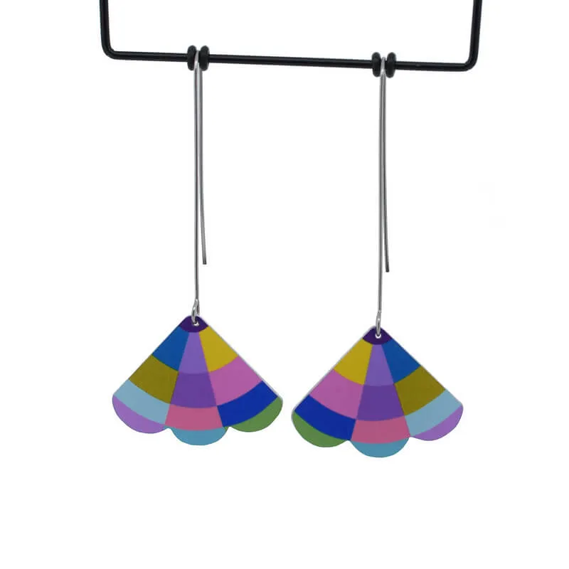 Claire Ishino - Flower Fan - long drop hook earrings