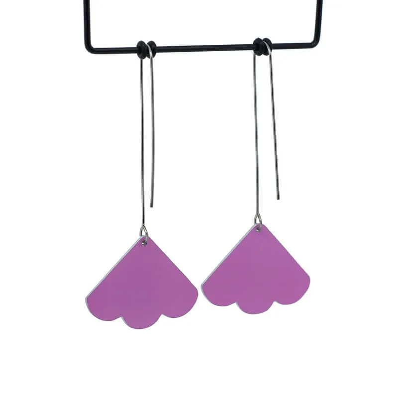 Claire Ishino - Flower Fan - long drop hook earrings