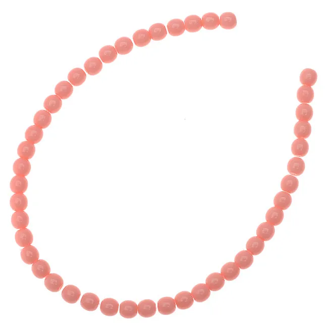 Czech Glass Pastella Collection, Smooth Round Druk Beads 4mm, Vintage Pink (1 Strand)