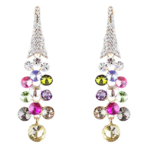 Dressy Beautiful Sparkle Crystal Rhinestone Dangle Fashion Earrings E966 Multi