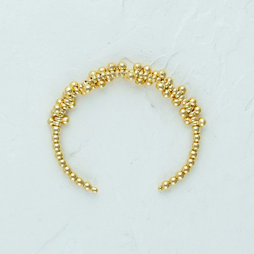 Gold Balls Bangle Bracelet -4MM