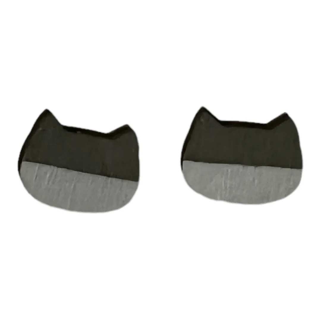GREY & WHITE CAT EARRINGS