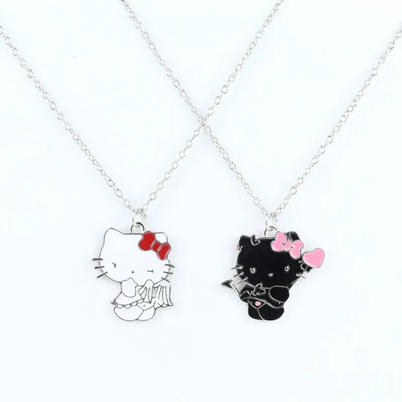 Kawaii Hello Kitty Necklace (Black & White)