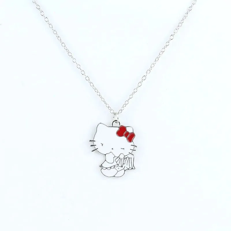 Kawaii Hello Kitty Necklace (Black & White)