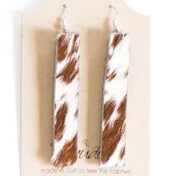 Kit Kat Bar Earrings In Hair on Hide (Pre Made)