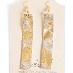 Kit Kat Bar Earrings In Hair on Hide (Pre Made)