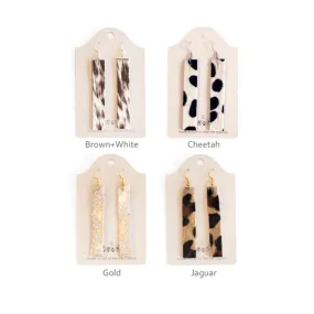 Kit Kat Bar Earrings In Hair on Hide (Pre Made)