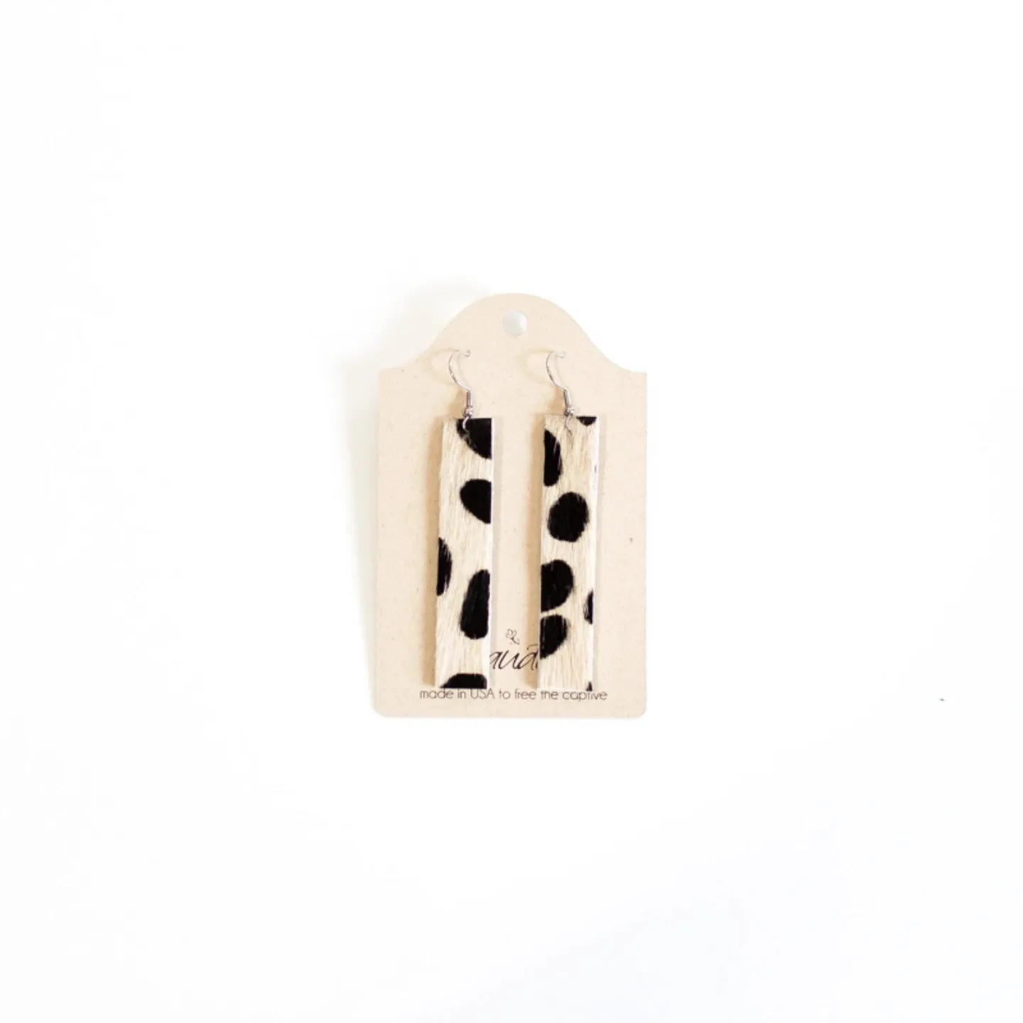 Kit Kat Bar Earrings In Hair on Hide (Pre Made)