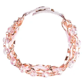 Modern Fashion Crystal Rhinestone Gorgeous Multi Layered Bracelet B464 Pink