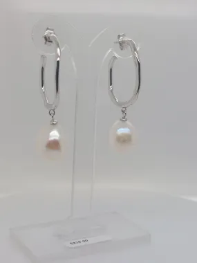 Pearl Drop Hoops