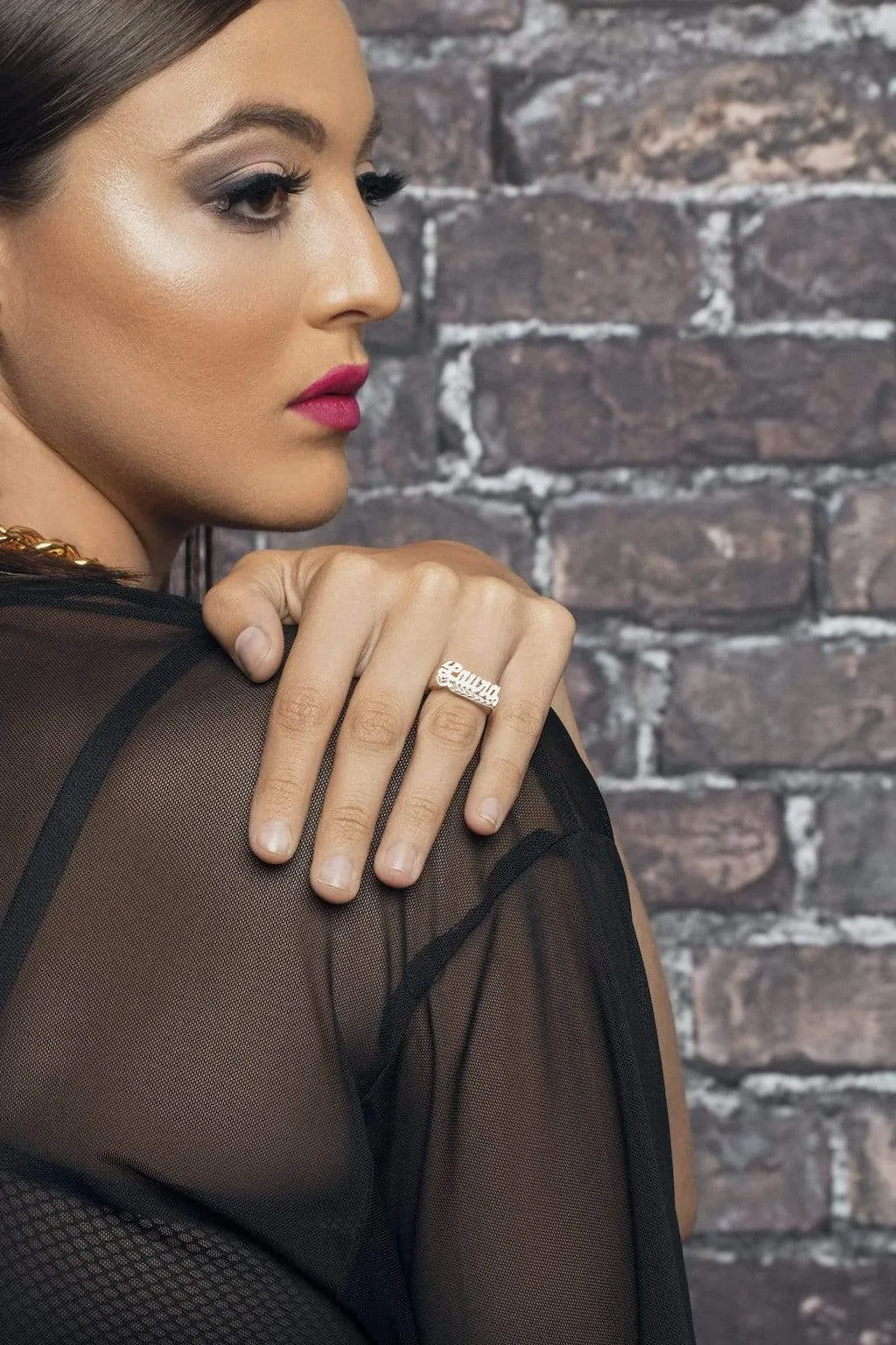 Personalized Script Name Ring