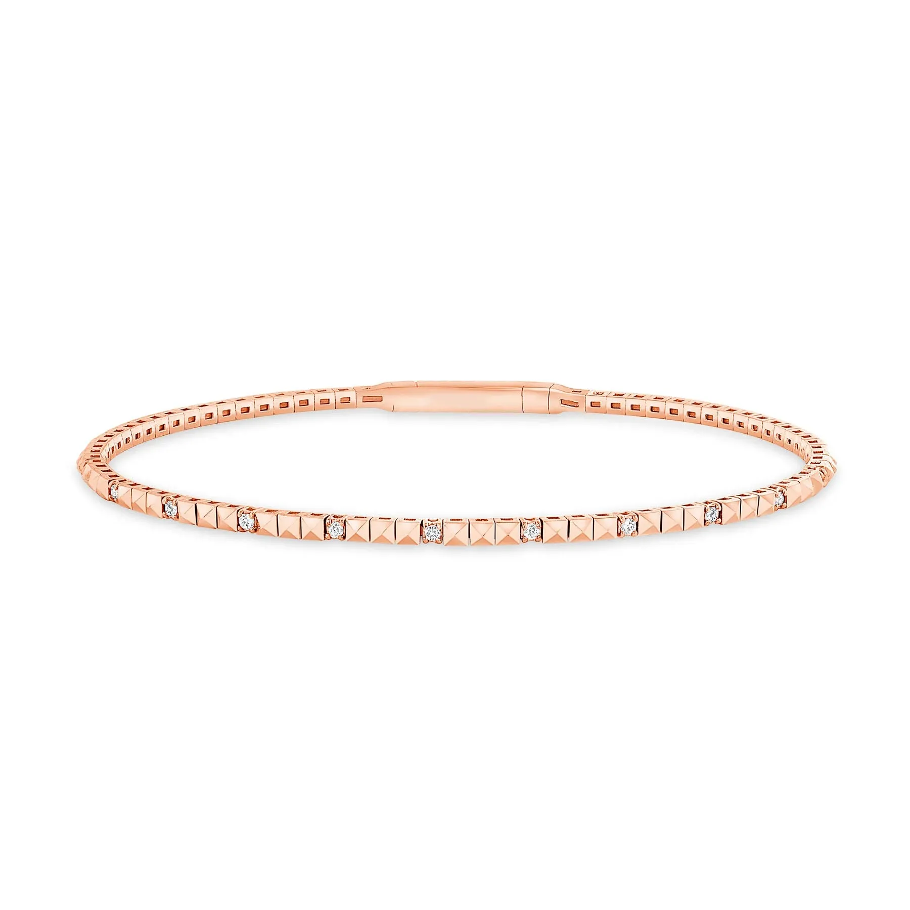 Precision Round Cut Diamonds 14K Gold Bracelet