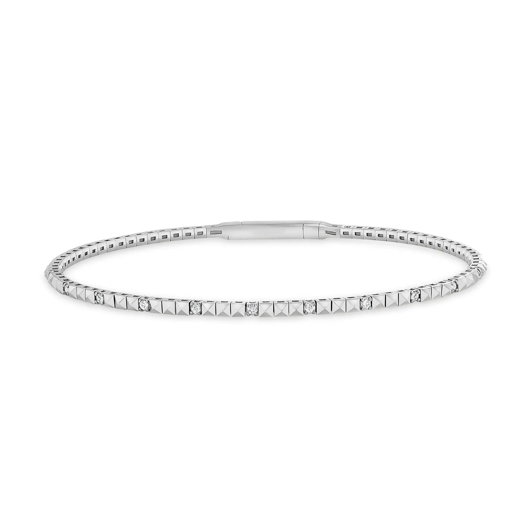 Precision Round Cut Diamonds 14K Gold Bracelet