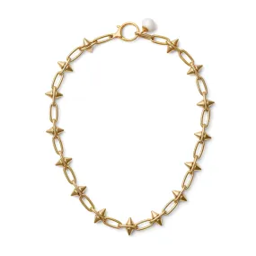 Punk pearls chain necklace