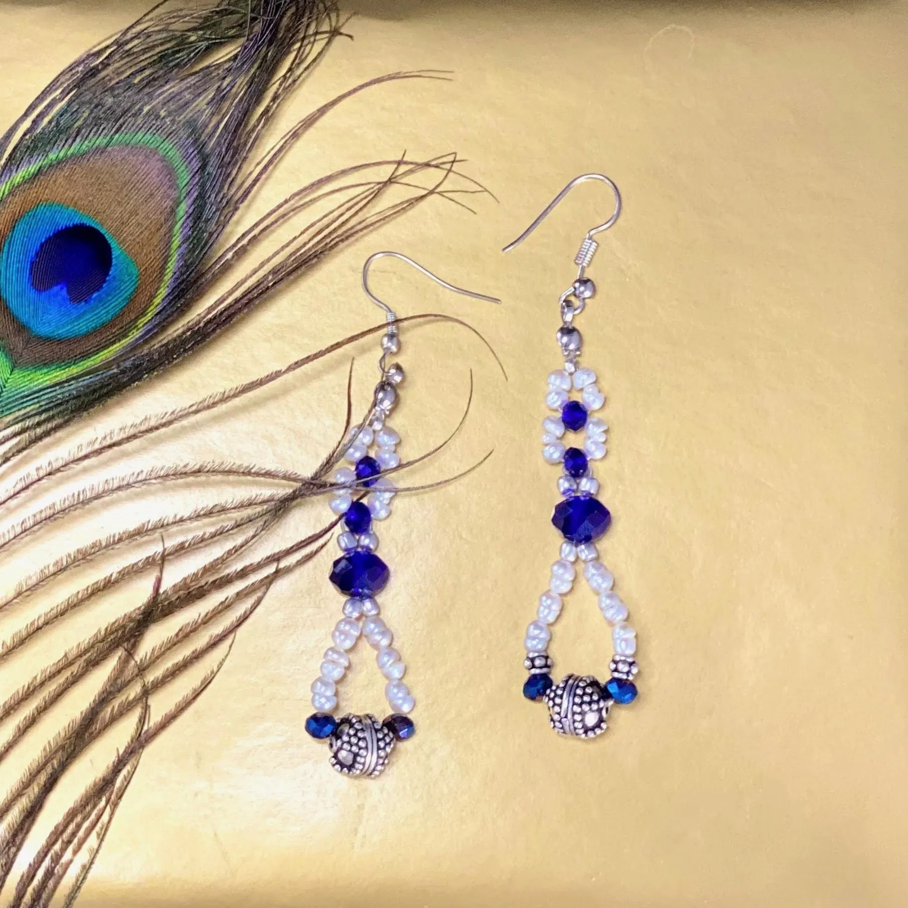 Seed Pearl Tibetan Earrings