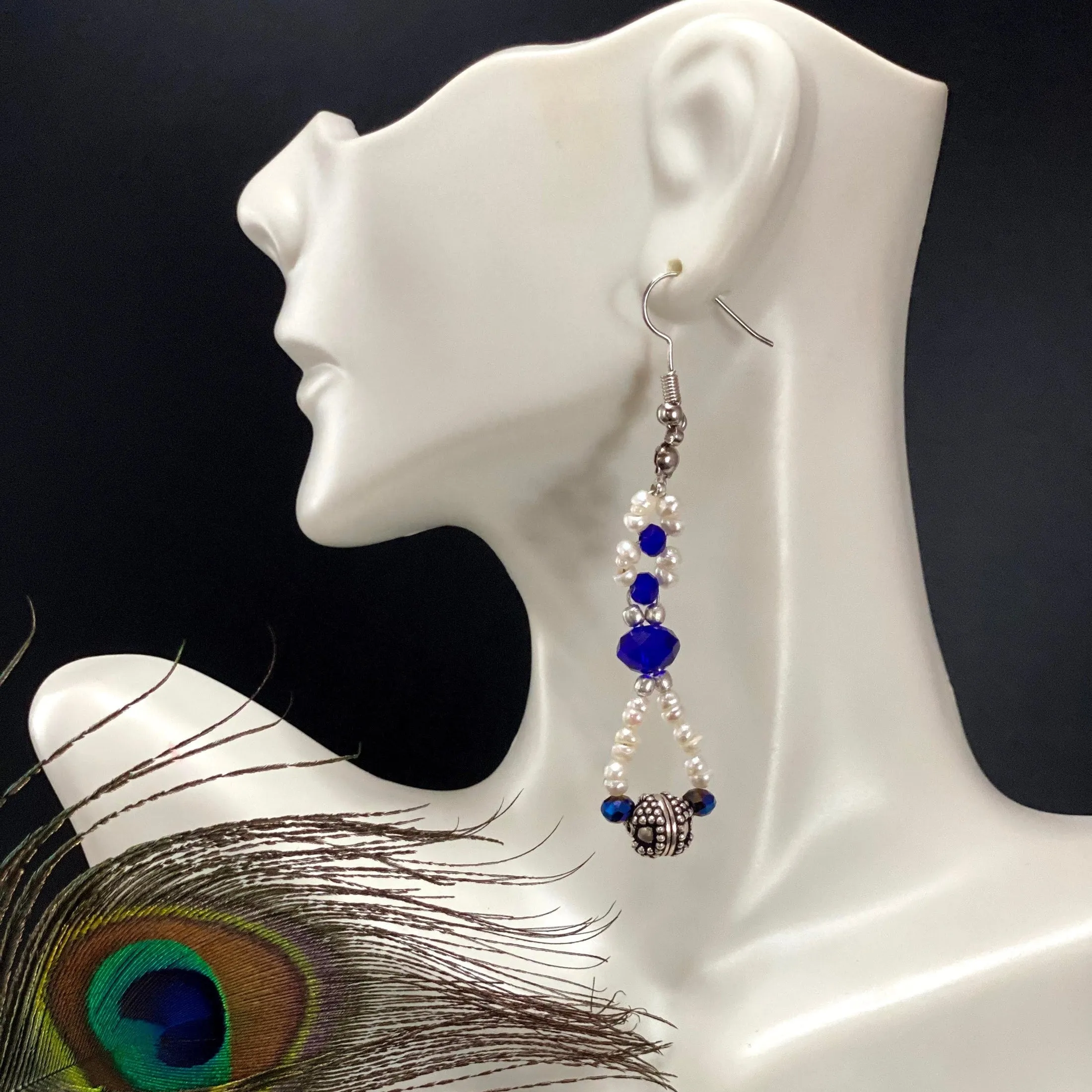 Seed Pearl Tibetan Earrings