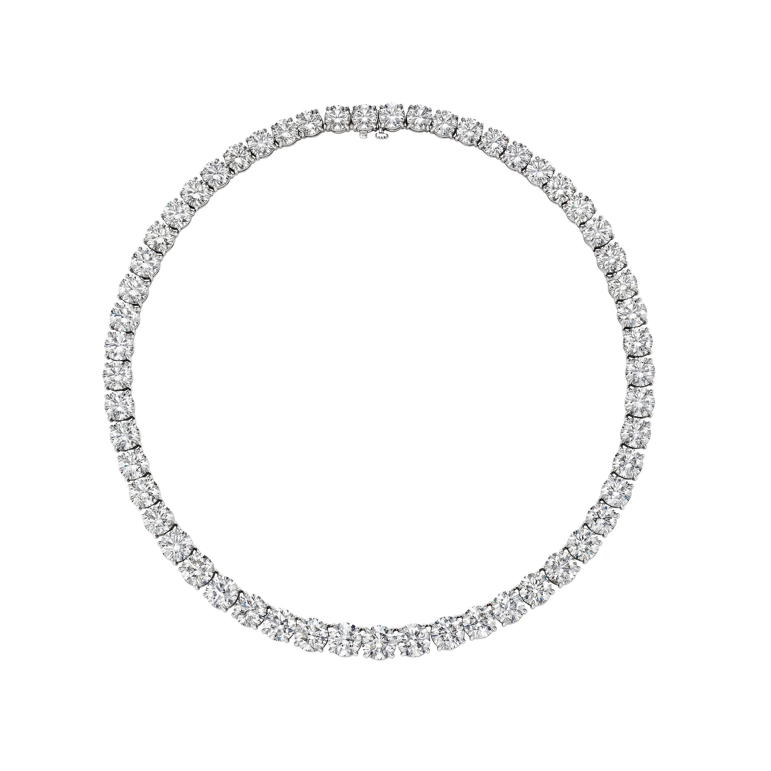 'The Andrea' Round Diamond Riviera Necklace, 83 CT