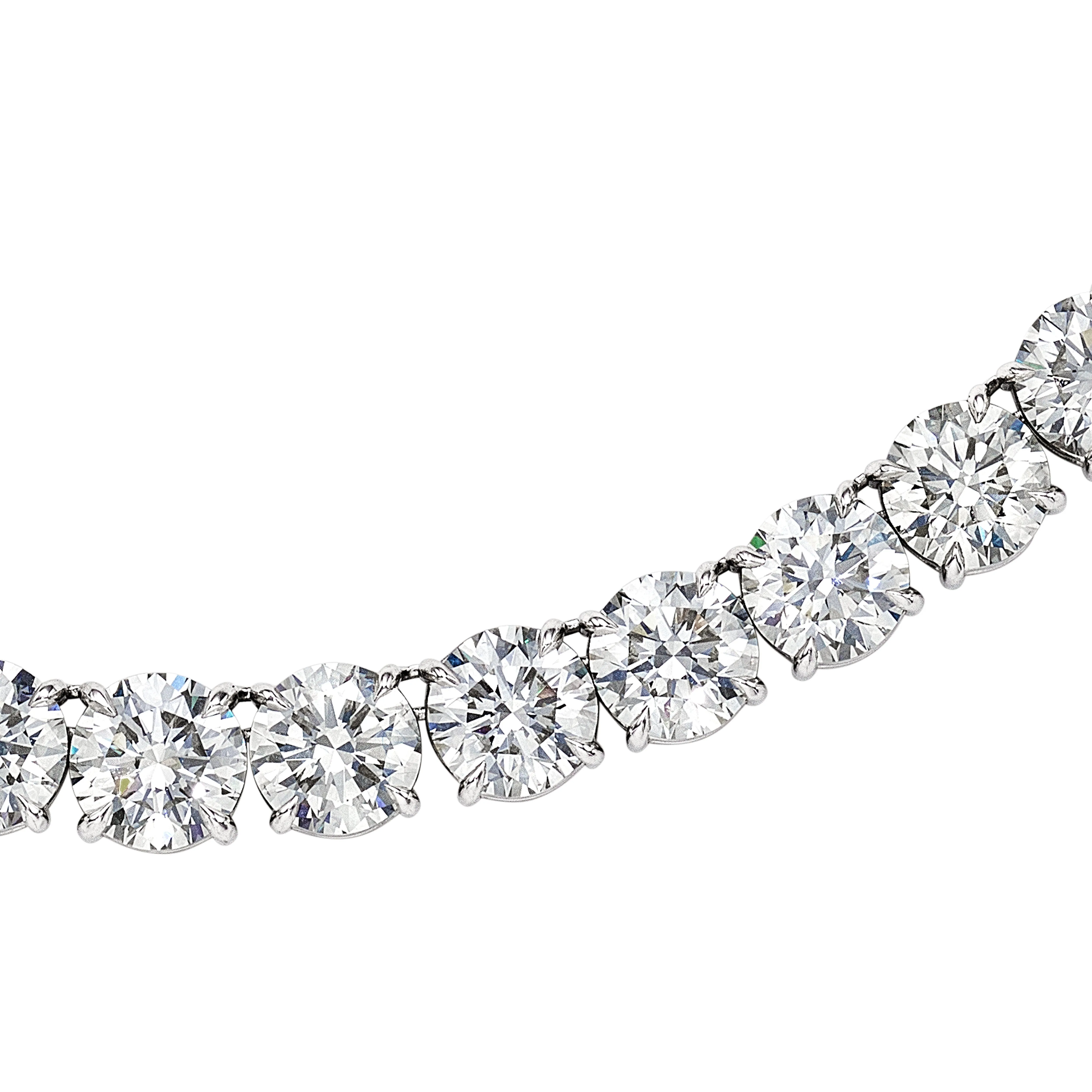 'The Andrea' Round Diamond Riviera Necklace, 83 CT